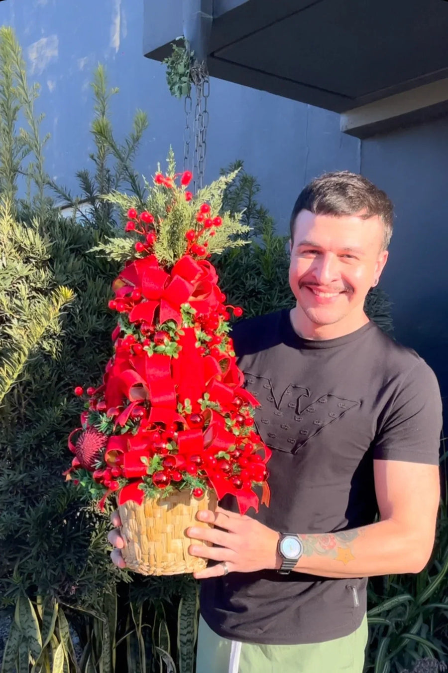 Mini Árvore Soldadinho Quebra-Nozes em Veludo – 70cm e 110cm